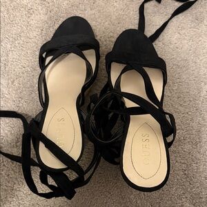 Guess Women's Black Lace-Up Heels